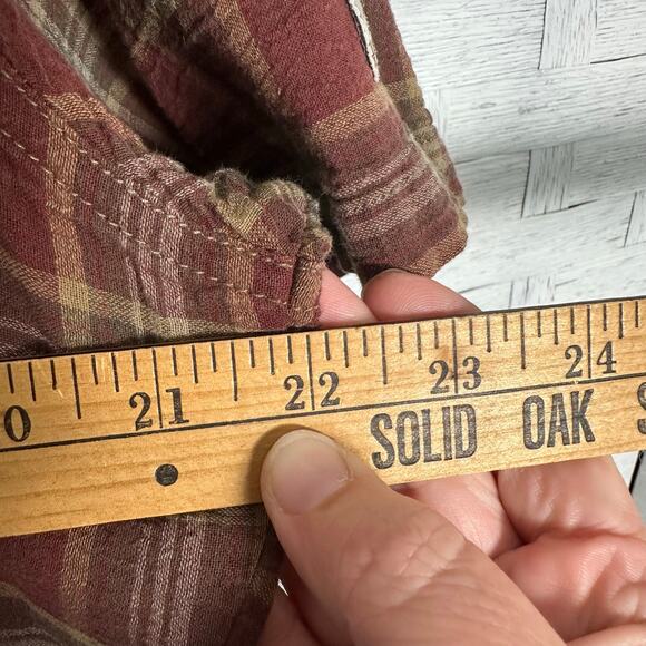 Kuhl men’s plaid button-up shirt cotton, short sleeve Gorp core outdoor utility - Picture 7 of 9